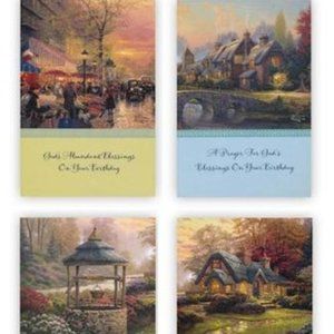 Birthday Cards, Thomas Kinkade, Box of 12 - NEW